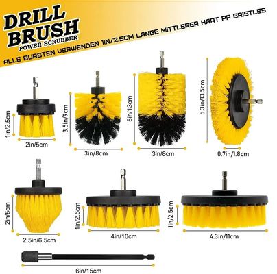 Ensemble de pinceau de forage pour le nettoyage - Power Scrubber Kit de pinceau à serviette avec extension de pièce jointe pour voiture