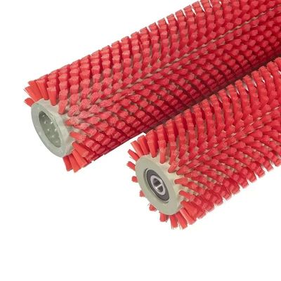 Brosses à rouleaux industriels en nylon cylindrique pour le nettoyage par bande transporteuse