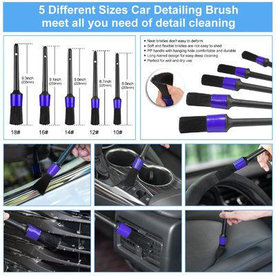 Vente à chaud 23Pcs Car Détailing Brush Set Avec Sac à main Tout usage propre Pour le nettoyage intérieur, extérieur