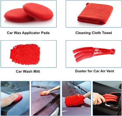 Gros de 19 pièces outils de lavage de voiture kit de forage brosse propre brosse détaillée avec sac pour le lavage extérieur intérieur automobile