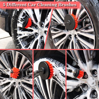 24 pièces Set de brosse détaillée de voiture Forage brosses douces Kit de lavage avec gel de nettoyage pour l' intérieur Dashboard roues extérieures