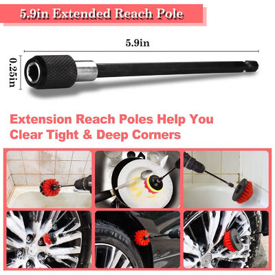 24 pièces Set de brosse détaillée de voiture Forage brosses douces Kit de lavage avec gel de nettoyage pour l' intérieur Dashboard roues extérieures