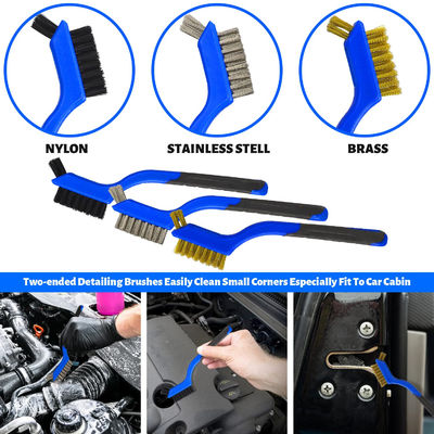 22 pièces Kit de détails de voiture pinceaux ensemble nettoyage intérieur avec forage automatique pinceau doux attachement éponge polissage pads