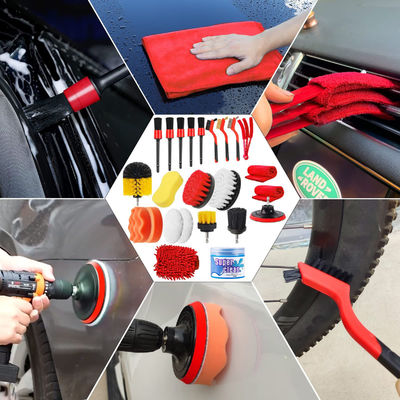 Outils de nettoyage de voiture ensemble 24 pièces brosse détaillante automatique éponge de cire lavage intérieur extérieur