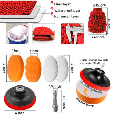 Outils de nettoyage de voiture ensemble 24 pièces brosse détaillante automatique éponge de cire lavage intérieur extérieur