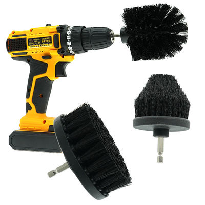 3 pièces de nettoyage de voiture noire, fourre-tout, broyeur, brosse à dents, outils de nettoyage, 4 pouces.