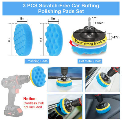 23 pièces de broyeur brosse douce attaché Auto détaillant brosse bleue pour le nettoyage des roues