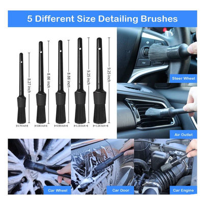 18 PCS Brosses détaillantes automobiles Kit de brosses de lavage de voiture pour le nettoyage des roues automobiles