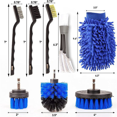 18 PCS Brosses détaillantes automobiles Kit de brosses de lavage de voiture pour le nettoyage des roues automobiles