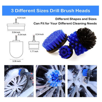 18 PCS Brosses détaillantes automobiles Kit de brosses de lavage de voiture pour le nettoyage des roues automobiles