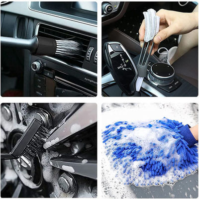 18 PCS Brosses détaillantes automobiles Kit de brosses de lavage de voiture pour le nettoyage des roues automobiles