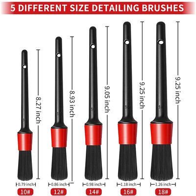 Fabrication en gros d'outils de nettoyage de détails automobiles 17pcs brosse à dents pour l'intérieur des roues de voiture