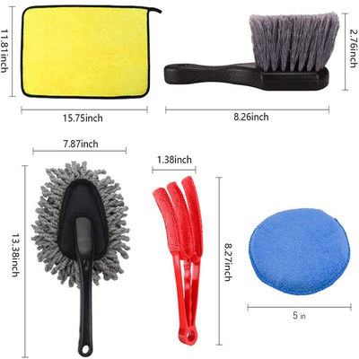 Fabrication en gros d'outils de nettoyage de détails automobiles 17pcs brosse à dents pour l'intérieur des roues de voiture