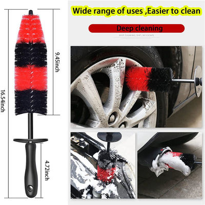 Fabrication en gros d'outils de nettoyage de détails automobiles 17pcs brosse à dents pour l'intérieur des roues de voiture