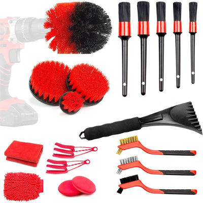 19Pcs Car Détailing Brush Set Car Détailing Kit pour le nettoyage en détail de l'intérieur de la moto de voiture