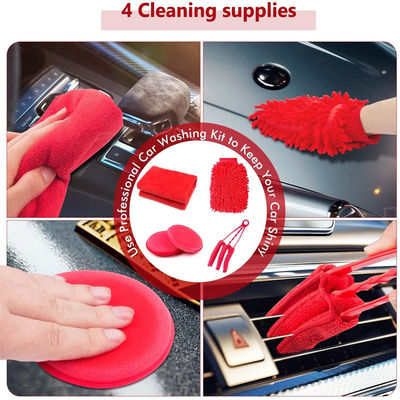 19Pcs Car Détailing Brush Set Car Détailing Kit pour le nettoyage en détail de l'intérieur de la moto de voiture