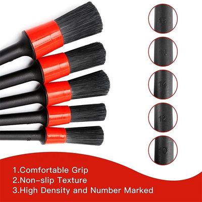 Boar Bristles Intérieur de voiture Détails Paquet de pinceau 5pcs Pour le nettoyage du cuir