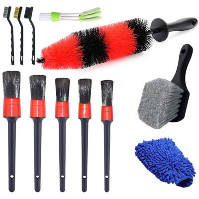 12PCS Auto Car détaillant le kit d'outils de nettoyage de ventilation de brosse pour le tableau de bord de pneus intérieur extérieur