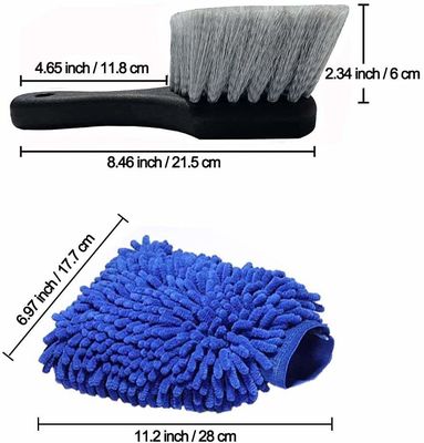 12PCS Auto Car détaillant le kit d'outils de nettoyage de ventilation de brosse pour le tableau de bord de pneus intérieur extérieur