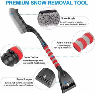 Pinceau à neige détachable extensible Kit de grattoir de glace pour pare-brise automobile