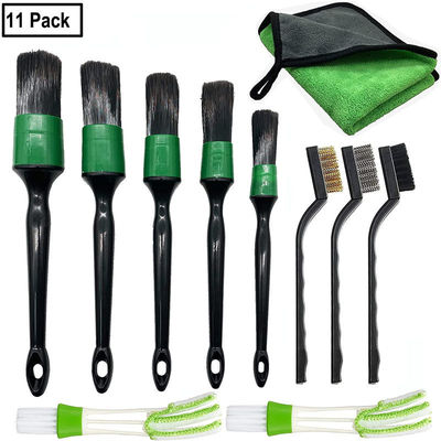 Verte 11Pcs Bristle Cleaner de ventilation de voiture Pinceau Dust Set pour la climatisation