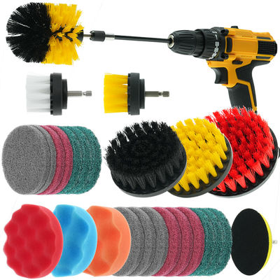 25 pièces brosse avec perceuse attachement brosse à éplucher pour nettoyer pneus de voiture tapis