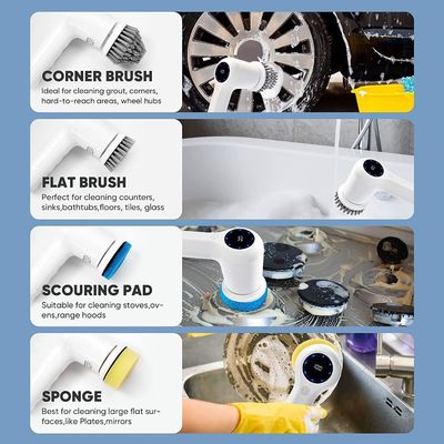 Purificateur électrique rotatif à brosse 4 en 1 pour cuisine en tuiles de plancher de baignoire