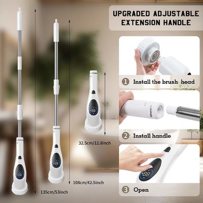 9En brosse de nettoyage électrique Spin Scrubber pour salle de bain baignoire carreaux de sol cuisine