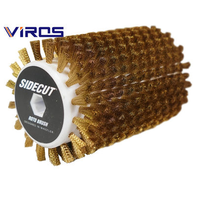 Brosses à rouleaux en nylon industriel en rotation Fil de cuivre pour le polissage des skis La cire Le nettoyage des convoyeurs
