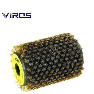 Brosses à rouleaux en nylon industriel en rotation Fil de cuivre pour le polissage des skis La cire Le nettoyage des convoyeurs