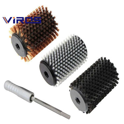 Brosses à rouleaux en nylon industriel en rotation Fil de cuivre pour le polissage des skis La cire Le nettoyage des convoyeurs