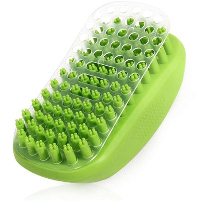 Bains apaisants pour chiens Lave-linge en caoutchouc PET Brosse de massage pour cheveux longs courts