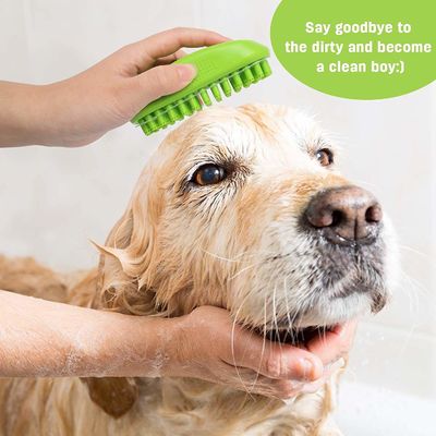Bains apaisants pour chiens Lave-linge en caoutchouc PET Brosse de massage pour cheveux longs courts