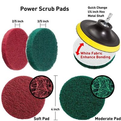 6 pièces de broyeur de nettoyage pinceau joints ensembles Power Scrubber pour le lavage de voiture salle de bains