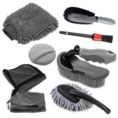 Ensemble de pinceaux de détails de véhicule flexibles avec sac/emballage en carton