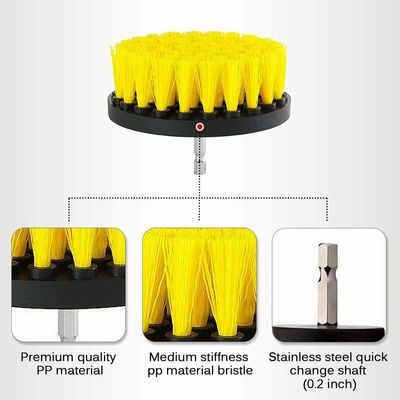 4 pouces de broyeur de couleur jaune, brosse à éplucher pour la plupart des perceuses électriques