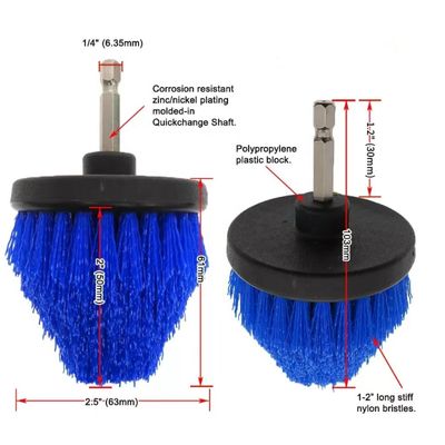 Nettoyeur à pinceau de forage de couleur bleue pour un nettoyage efficace des surfaces