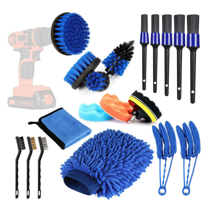 20pcs Fabrication épurateur plastique kit de brosse à laver pour voiture pour le lavage de voiture ensemble