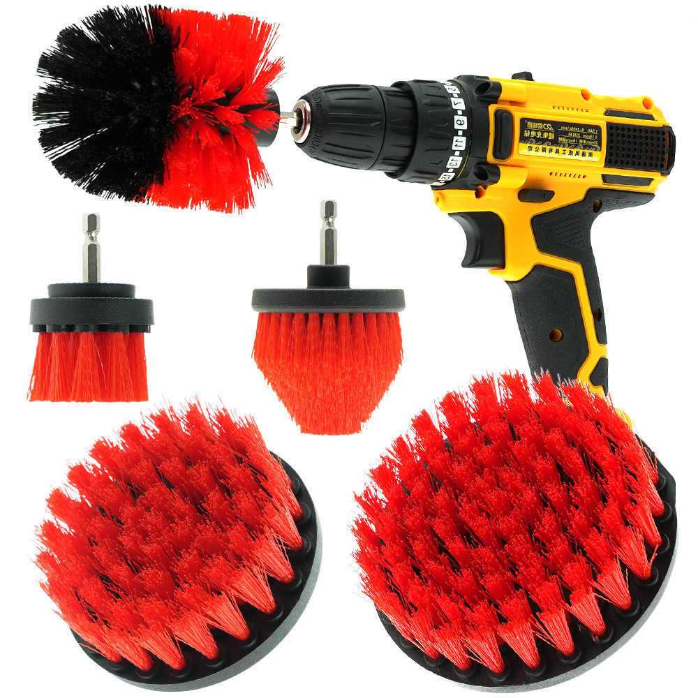 Vente à chaud 5 pièces Pp Forage pinceau gommage ensemble pour le nettoyage de la salle de bains de tapis de voiture