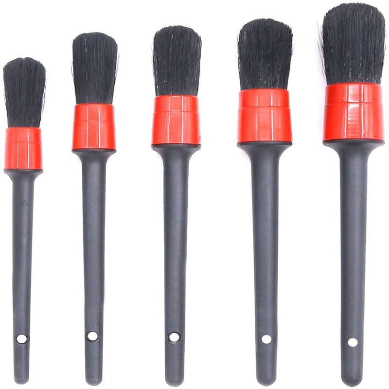 Boar Bristles Intérieur de voiture Détails Paquet de pinceau 5pcs Pour le nettoyage du cuir