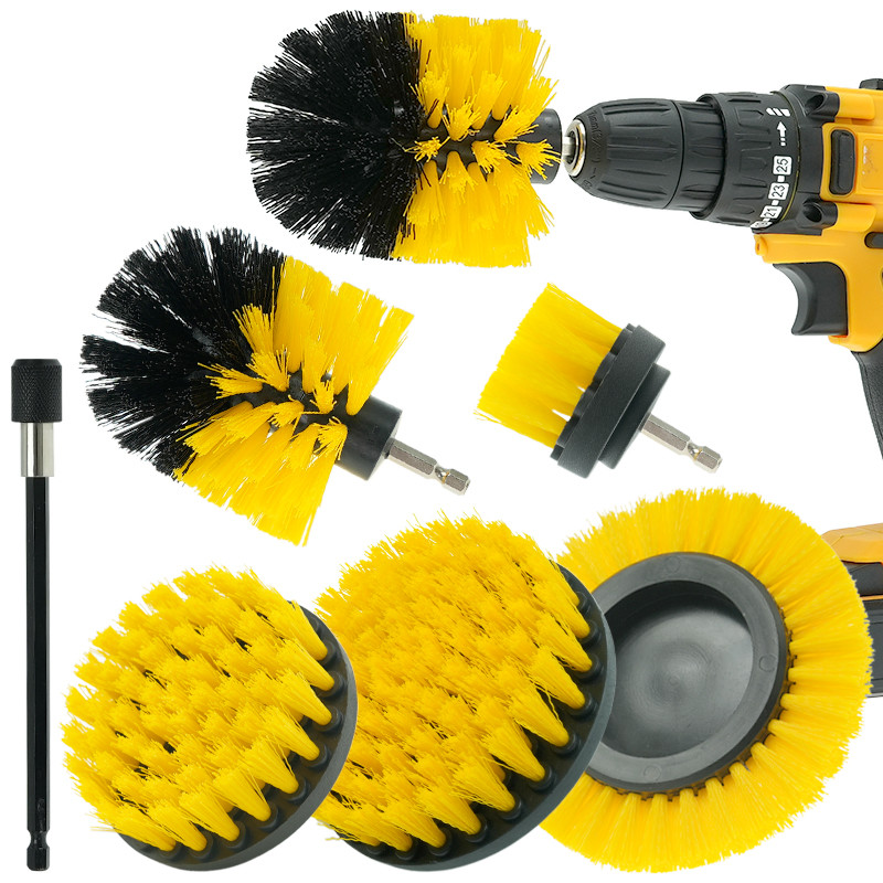 Forage de fixation de la brosse Power Scrubber électrique Forage de nettoyage de la brosse 7 pièces ensemble