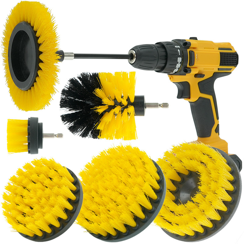 4 pouces de pinceau de nettoyage de forage électrique ensemble de pinceau de forage à brosses douces pour toilettes au sol