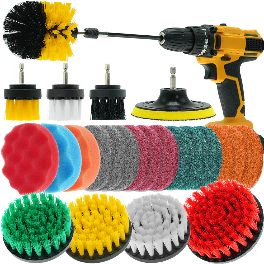25 pièces de broyeur de brosse de nettoyage de puissance pour les surfaces de salle de bain Carre à baignoire