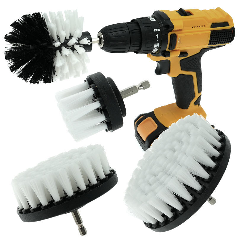 Blanc 2,5 pouces Forage gommer brosse Power gommer brosse Forage jointe pour détailler la voiture