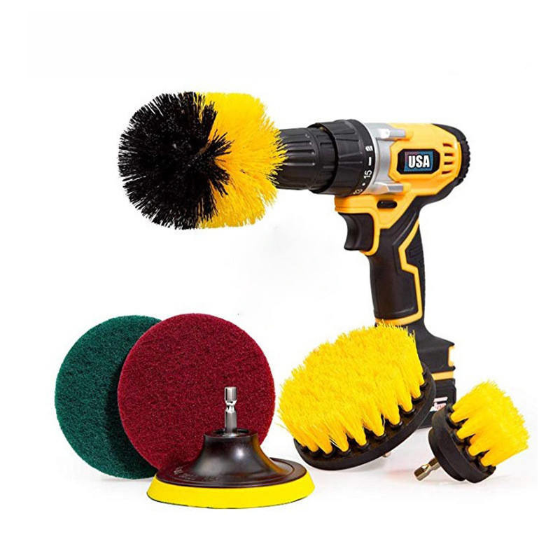 6 pièces de broyeur de nettoyage pinceau joints ensembles Power Scrubber pour le lavage de voiture salle de bains