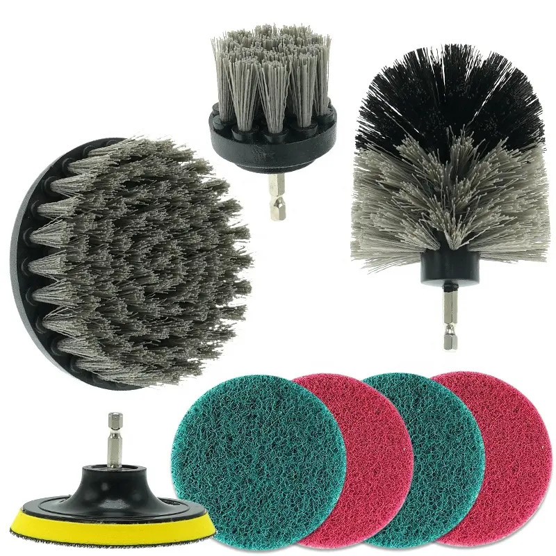 Oem 8pc Set de pinceau de forage Power Scrubber salle de bains Nettoyage de voiture