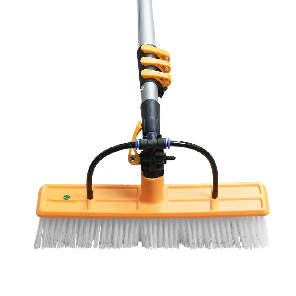 Brosse de nettoyage de panneau solaire réglable avec pôle en aluminium