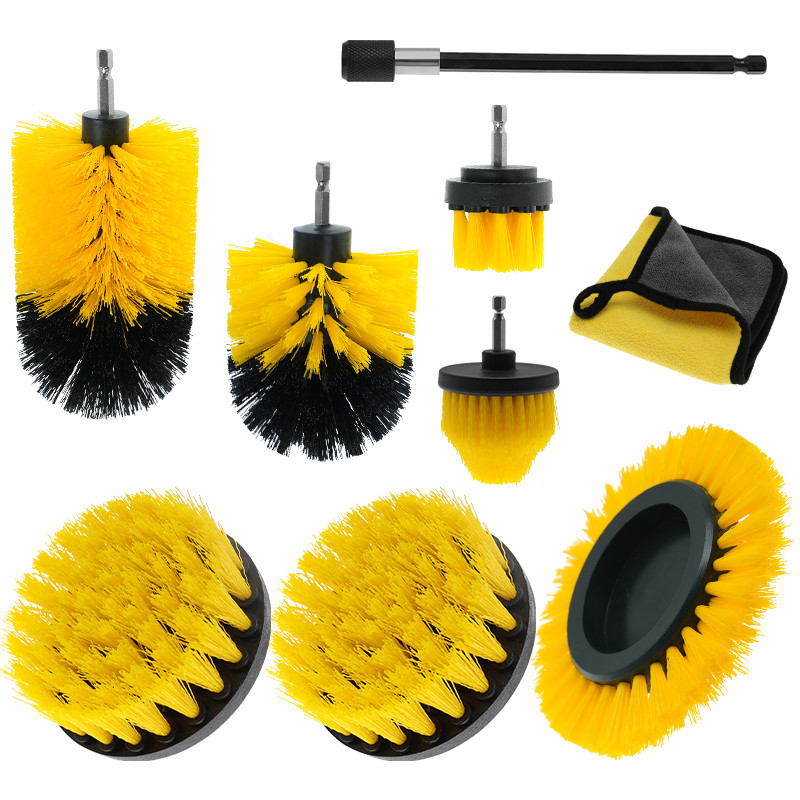 Jaune Efficace de nettoyage de la perceuse de pinceau de fixation de haute puissance de nettoyage
