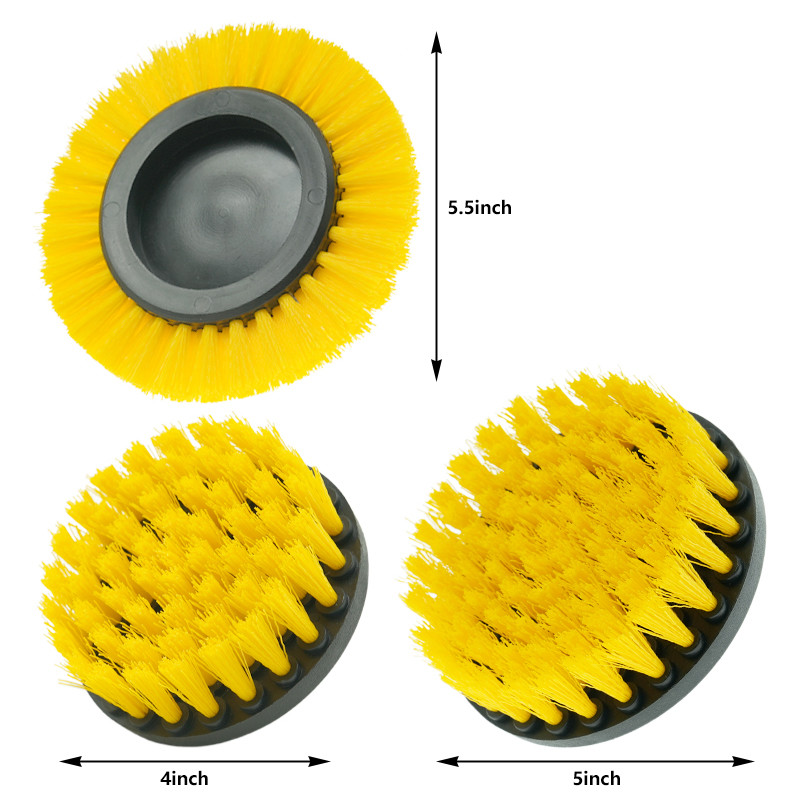 3pcs Dureté moyenne du pinceau de forage Power Scrubber Set avec attachement facile à forer