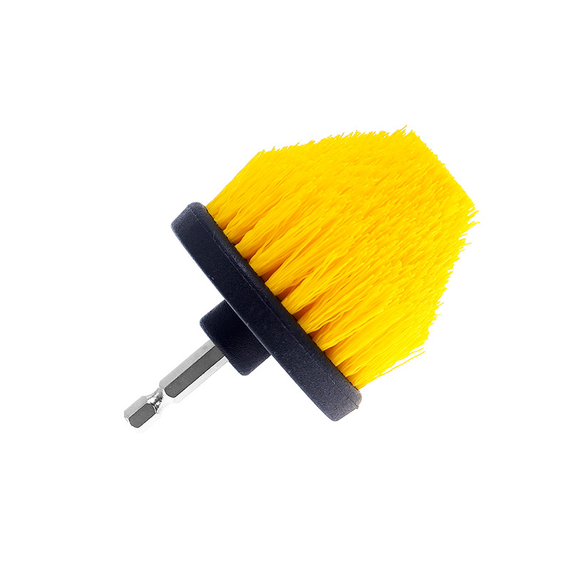 Couleur jaune 2,5 pouces Pp Material Brush avec broyeur électrique Brush pour le nettoyage de voiture